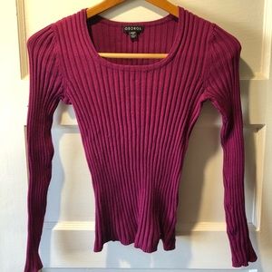 Berry ribbed sweater